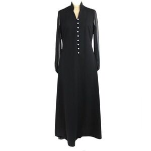 Lady Blair Black Vintage Maxi Dress Size Large Size Tag Missing